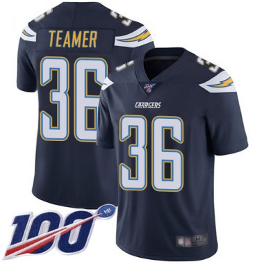 Los Angeles Chargers NFL Football Roderic Teamer Navy Blue Jersey Men Limited  #36 Home 100th Season Vapor Untouchable